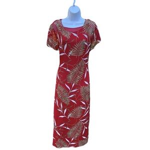 Vintage 1990’s Chaundry fern print midi dress